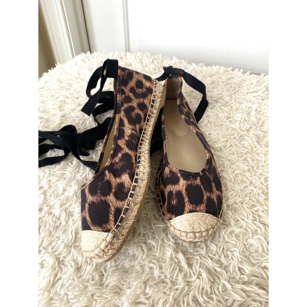 Ann Taylor Leopard Print Lace-Up Espadrille Flats Women's Size 6.5 M - Picture 6 of 10